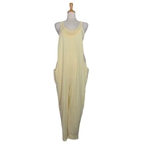 Sincerely Jules Butter Yellow Overall Jumpsuit Women's Size XL Soft Cottagecore